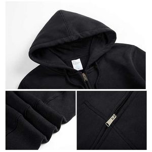 Vente en gros de sweats à capuche ODM/OEM taille puls pour hommes et femmes 100% coton fermeture éclair complète avec col à capuche imprimé logo personnalisé - Product Image 3