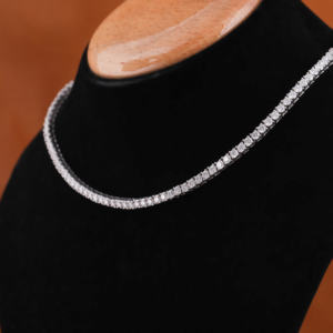 Luxury Tennis 18Inch <b>Necklace</b> 925 Sterling Silver Moissanite Round Cut Diamond Fashionable Iced Out Tennis <b>Chain</b> for Her - Product Image 2