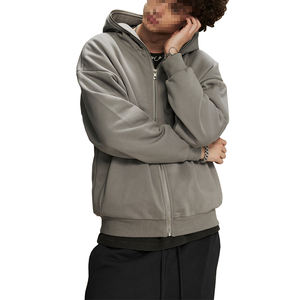 High Street 430g Plus Size Fleece Thicked Zip up Hombres Sudaderas con capucha Alta calidad Full Zipper Hombres Sudaderas con capucha para hombres - Product Image 3