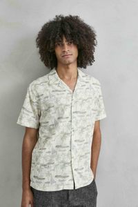 Camisa Hawaiana para Hombre, Estilo Playero, Antiarrugas, Manga Corta, Cuello en V, Estampada con Palmeras y Veleros, Verano, Casual, Vacaciones - Product Image 2