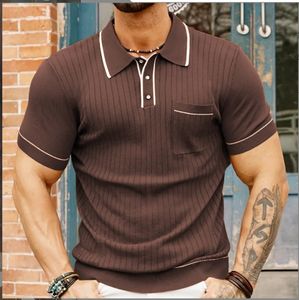 Polo de Golf pour hommes de haute qualité nouveau maillot d'été hommes revers à manches courtes affaires décontracté polo tricoté - Product Image 4