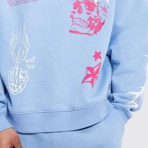 Survêtements d'hiver tendance, 100% coton, vintage, respirant, motif uni, impression par transfert thermique, best-seller - Product Image 4