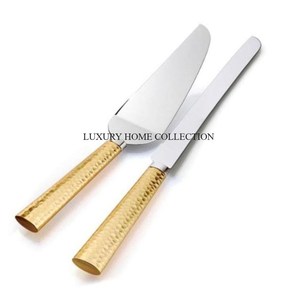 Cuchillo de servidor de pastel de metal con acabado antiguo Presentación de postre sofisticada y de alta calidad para uso doméstico en la cocina - Product Image 4