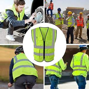 Fully Breathable Safety Vest Logo Free Size Waistcoat Reflective Security Vest Double Net Multifunctional Mesh Fabric Heavy Duty - Product Image 6