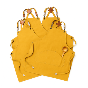 Delantal Unisex de Lona y Cuero para Restaurante, con Logotipo Personalizado, para Barbacoa, Bar, Tienda, Cafetería, Salón de Belleza, Estudio de Uñas, Barista, Camarero, Uniforme - Product Image 1