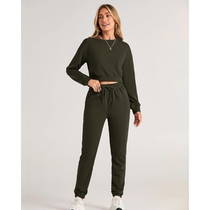 Vente chaude Confortable Fitness Wear Pull À Capuche Haute Qualité Femmes 2 Pcs Ensemble Survêtements en Vente - Product Image 4