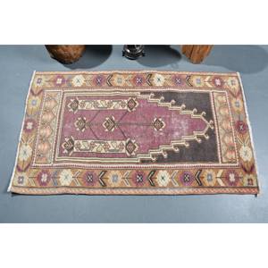 Traditionnel violet brun 2.7 X 4.5ft grande surface Vintage tapis turc laine peau de vache Latex rectangulaire Patchwork peluche pour couloir - Product Image 3