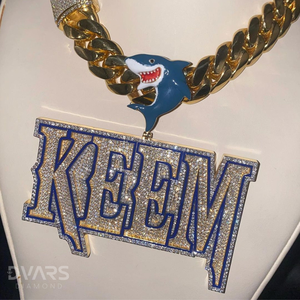 Colgante de Lujo Dvars Diamond Hip Hop Chapado en Oro para Hombre, con Letra Personalizada, Plata de Ley 925, Moissanita VVS, Número o Nombre - Product Image 5