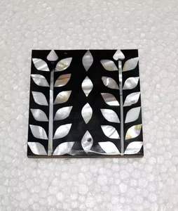 Ensemble de sous-verres incrustés en résine naturelle et écologique MOP incrustés de coussinets pour café et thé Accessoires de table en nacre - Product Image 4