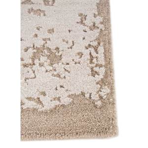 Alfombra minimalista de lana y seda de bambú anudada a mano en color marfil de UnfoldBy Kavi, modelo Esk-330(3D) con diseño geométrico. - Product Image 4