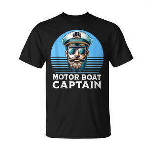 T-Shirt Promozionale Tema Nautico Captain Nautical Motor Boat - Product Image 2