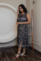 2024 à la mode bohème imprimé fleuri robe mi-longue complexe dentelle détaillant sans manches pour la course chaude fête et vacances vêtements de vacances