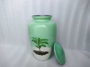 Urna de cremación para adultos con Árbol de la vida verde de aluminio para cenizas humanas, urna funeraria cremada, urna moderna para adultos de 200 pulgadas cúbicas - Product Image 5