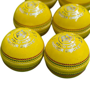 Pelota de Cricket de Cuero Duro Cosida a Mano de Alta Calidad, 90 Costuras, Color Amarillo, con Logotipo Personalizado, Mejor Precio para Pelotas de Cuero Premium - Product Image 3