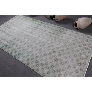 พรมตุรกีโบราณ ขนาด 4.5x8.7 ฟุต พรมสีเทาทำจากขนสัตว์แท้ - Product Image 4