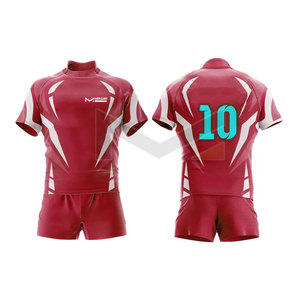 OEM ที่กำหนดเอง100% โพลีเอสเตอร์การออกแบบระเหิดเต็มรูปแบบพิมพ์ Unisex สวมชุดรักบี้ - Product Image 4