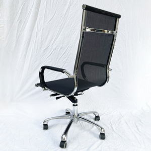Chaise de bureau ergonomique pivotante MFM03 à dossier haut en maille avec appui-tête réglable pour la maison, l'atelier, le personnel – Mousse, tissu, PP, aluminium, PU - Product Image 5