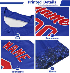 Camiseta de béisbol Unisex de talla grande personalizada, ropa deportiva transpirable que absorbe la humedad, costura personalizada, sublimación, 100% poliéster - Product Image 5