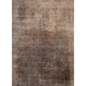 พรมลายนามธรรมสีเบจและสีน้ำตาล ทำด้วยมือจากขนสัตว์และไหมไผ่ สำหรับห้องนั่งเล่น ห้องโถง หรือทางเดิน เหมาะสำหรับวัยรุ่น-AKWS-1534 - Product Image 3