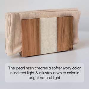 Servilletero de resina de madera, soportes de madera rústicos modernos para servilletas de papel, decoración orgánica para cocina, servilleta cuadrada de epoxi dorado - Product Image 3