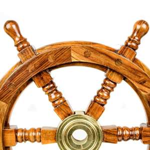 Rueda de madera Rueda de barco de madera Pared de pirata Decoración del hogar y regalos Decoración de pared Barco Rueda de barco Decoración de hogar y oficina - Product Image 2