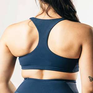 High Neck Style Fit <b>Racer</b> Back Bindingless Hem Womens Breathable Medium-Support One Piece Starry Night Sports <b>Bra</b> - Product Image 5