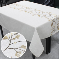 Nappe de table ronde en coton 100% premium, moderne, écologique, imperméable, tissée, personnalisable pour salle à manger