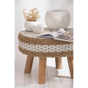 เก้าอี้หญ้าทะเลทรงกลมมีขาไม้วัสดุธรรมชาติเป็นมิตรต่อสิ่งแวดล้อมผลิตจากเวียดนามทนทานขายส่ง - Product Image 4