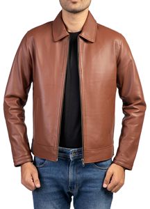 Chaqueta Varsity de Cuero Genuino Impermeable para Hombre, con Cierre de Cremallera, Transpirable, de Alta Calidad, Talla Grande, Estilo Vintage - Product Image 2