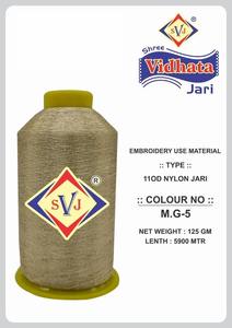 Fil de broderie textile SHREE VIDHATA JARI en nylon flexible, fil métallique M.G-5 110D pour couture lisse, professionnel pour vêtements - Product Image 2