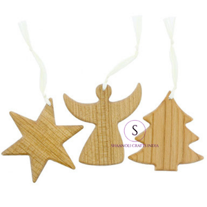 Handmade Vintage Wooden Star Tags for <b>Christmas</b> Tree Custom Wedding Garlands & <b>Wreaths</b> Ornaments for Decoration - Product Image 1