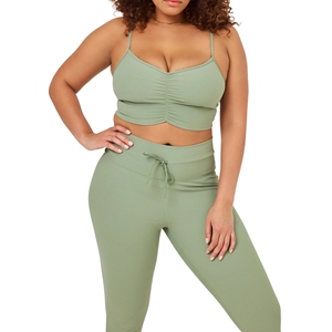 Pantalon de yoga à carreaux élastique à taille haute avec contrôle doux du ventre Leggings pleine longueur respirants écologiques - Product Image 4