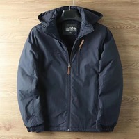Veste épaisse imperméable en laine tricotée doublée polaire avec fermeture éclair en cuir de vache et peau de mouton pour homme, idéale pour la randonnée et le trekking en extérieur au printemps