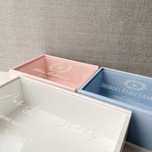 Boîte de rangement décorative multi-tailles avec couvercle en acrylique peint - Product Image 1