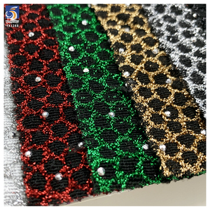 YX1288 180gsm Kain Jacquard Lurex Motif Ular yang Sedang Populer dengan Batu 3D, Kain Jacquard Khusus untuk Tekstil Rok - Product Image 1