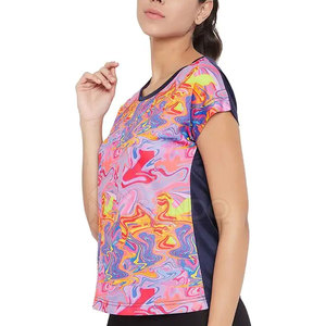 เสื้อยืดผ้าฝ้ายลำลองสำหรับผู้หญิงใส่ในฤดูร้อนออกแบบโลโก้และสีตามต้องการด้วยการระเหิดผ้าฝ้าย100% - Product Image 2