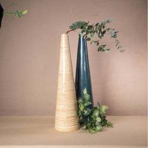 Vase de table en bambou enroulé moderne - Matériel naturel écologique et durable Décoration sculpturale avec diamètre personnalisé - Product Image 6