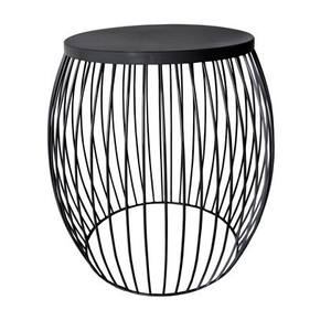 Taburete de Metal de Hierro Hecho a Mano con Acabado Negro, Perfecto para el Hogar, Sala de Estar, Muebles Decorativos, Otomanas y Taburetes - Product Image 1