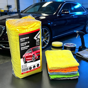 Chiffon de nettoyage commercial en microfibre, lot de 36, serviette de detailing 40x40 300GSM 350GSM, serviette pour voiture - Product Image 1