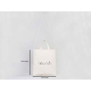 Sac fourre-tout en toile personnalisé avec logo, 15x15x1,5, vente en gros, réutilisable, couleur unie, avec fermeture ouverte - Product Image 5