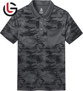 100% tela de LICRA de algodón orgánico para hombres para Polos, camiseta de Golf con estampado liso informal de talla grande, moda de negocios negra - Product Image 6