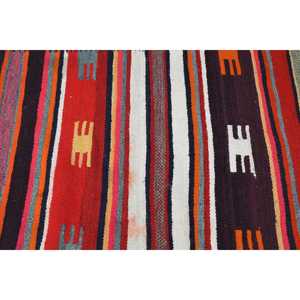 2.7x9.5 ft Turkish Herki Rug, <b>Red</b> Ombr Vintage <b>Wool</b> Rug - Product Image 4