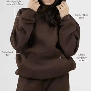 Wholesale Custom High Quality Women's Standard Hoodie Heavyweight Oversized Casual <b>Hoody</b> Anti-pilling 450g <b>Fleece</b> Hoodie - Product Image 2