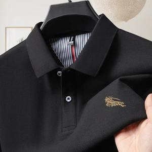 Polo de Primavera para Hombre, 100% Algodón, Tejido de Sarga, Manga Corta, Transpirable, Absorbente de Sudor, Bordado, Informal y Elegante - Product Image 1