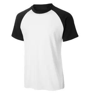 Yeni son yaz yüksek kaliteli raglan özel stil rahat düz kısa kollu beyaz pamuk özel nakış logo t shirt erkek