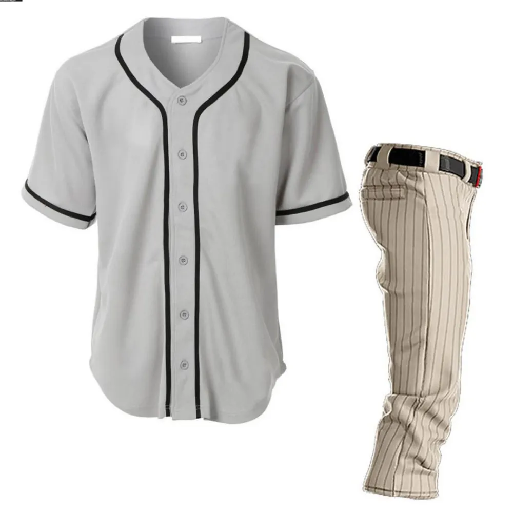 New Design 2024 Baseball Jersey High Quality OEM Services V Neck Shorts Sleeve Baseball Uniforms