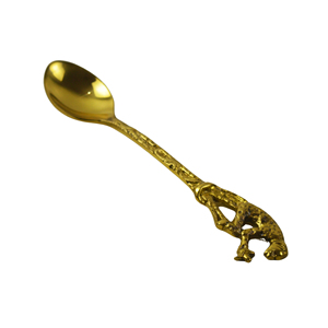 Brass Leaf Coffee Spoon Tableware Dessert Spoons Polishing Tableware Mixing Spoon Coffee Sugar Desert Spoon (<b>gold</b>) - Product Image 6