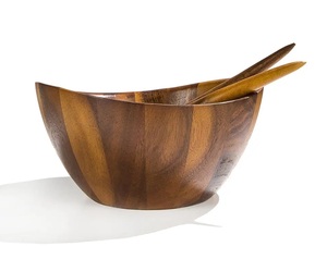 Wholesale Price Luxurious <b>Kitchen</b> Acacia Wooden Dough and Serve Wood Bowl Wholesale Wooden Salad Bowl Dinner <b>Table</b> Set - Product Image 5