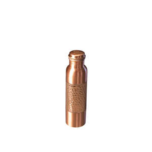 Pure Copper Eco-Friendly <b>Water</b> <b>Bottle</b> Handcrafted Hammered Design Silk Green Color Coating Daily Party Use Home Yoga Drinkware - Product Image 6