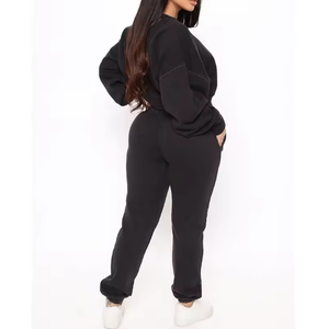 Trajes de chándal para mujer, Top corto con capucha y pantalones, conjunto de pantalones cortos para mujer, chándales de terciopelo para mujer, conjunto de 2 piezas bordado - Product Image 2